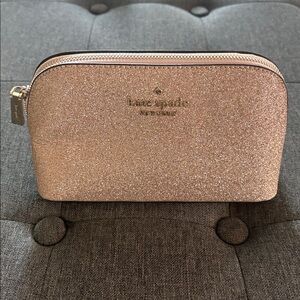 Kate Spade New York Shimmy Tinsel Glitter Fabric Small Cosmetic Case NWOT